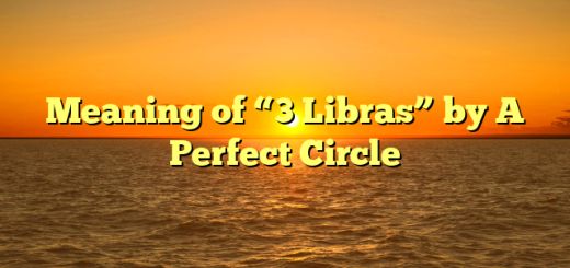 Meaning of “3 Libras” by A Perfect Circle