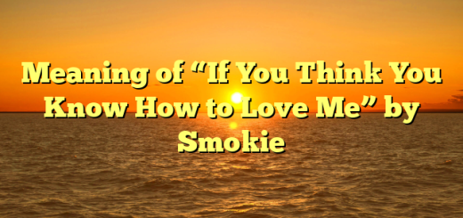 Meaning of “If You Think You Know How to Love Me” by Smokie