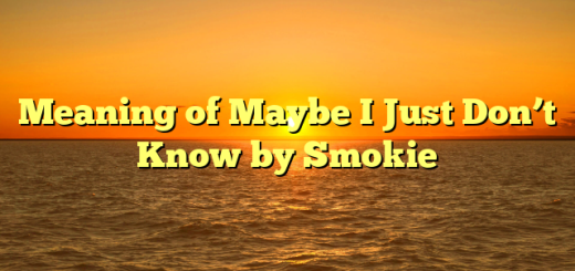 Meaning of Maybe I Just Don’t Know by Smokie