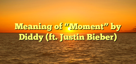 Meaning of “Moment” by Diddy (ft. Justin Bieber)