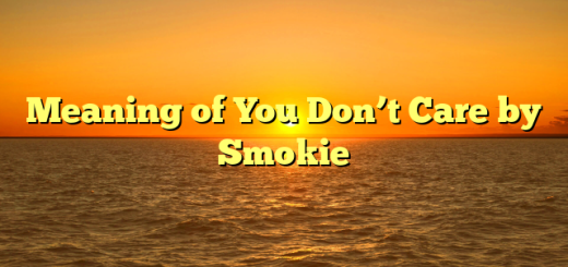Meaning of You Don’t Care by Smokie